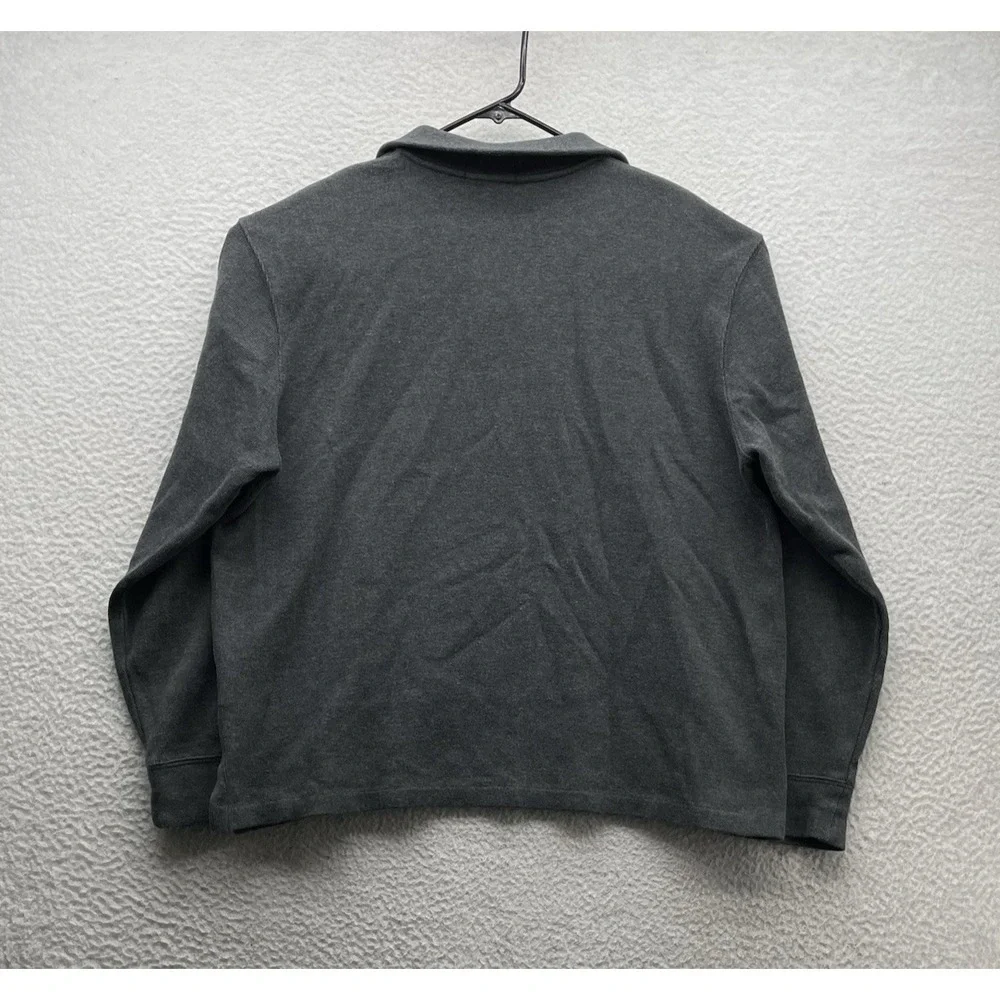 Polo Ralph Lauren Sweater Mens Large Gray 1/4 Zip Pullover Preppy Pony Mock Neck